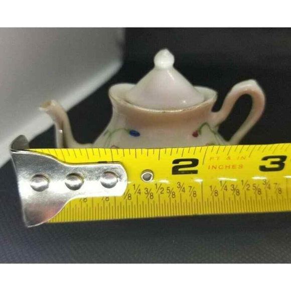 Vintage Japan Milwaukee Wisconsin WI Souvenir Miniature Teapot Tea Pot Floral - Picture 10 of 12